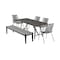 Armen Living Koala Clip and Camino 6 Piece Outdoor Dining Set in Dark Eucalyptus with Gray Rope 840254333826 - alternate 1